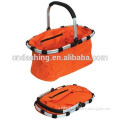 2015 new product collapsible shopping basket with metal handle